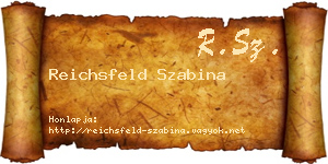 Reichsfeld Szabina névjegykártya